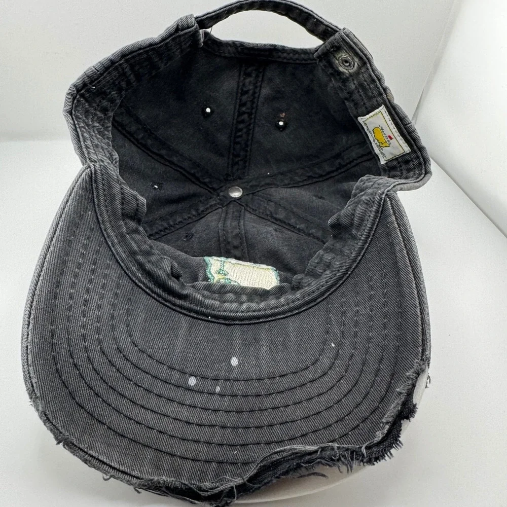 Vintage American Needle Masters Golf Hat OSFA Black Distressed Tournament Cap